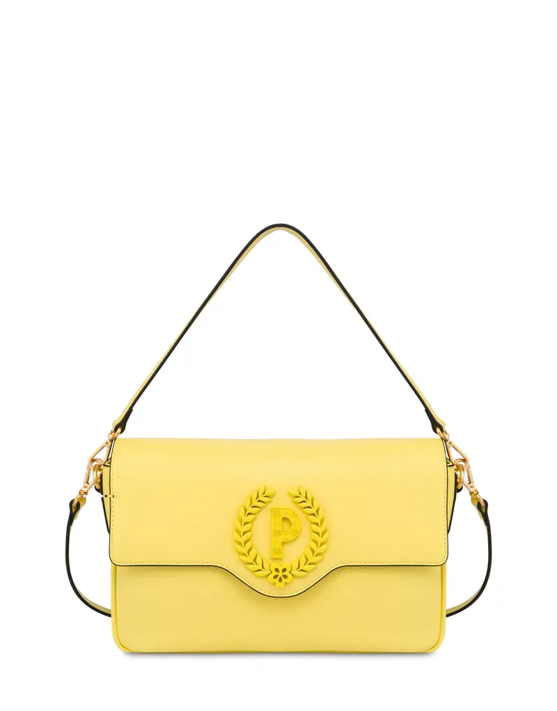 Candy Bag in canvas faux leather GIALLO, Pollini Blu