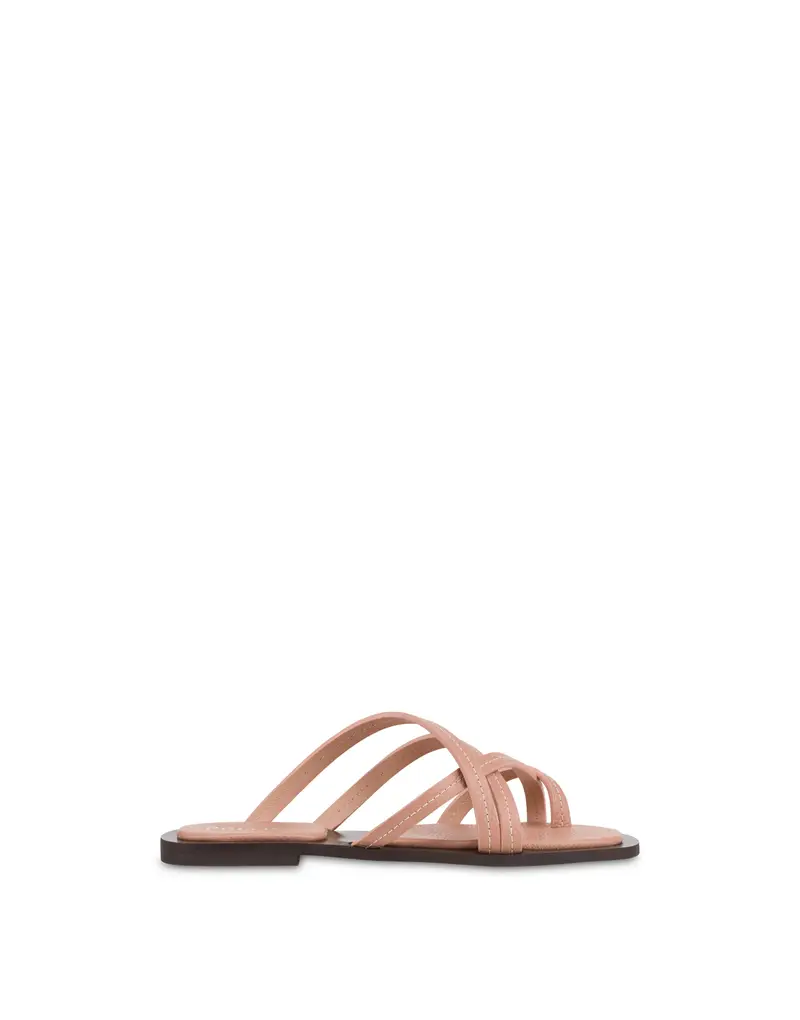 Ciabatta Flat In Vitello Bottalato NUDE, Pollini Rosa