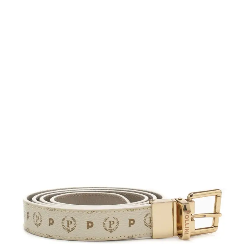 Pollini cintura donna con stampa heritage reversibile avorio ghiaccio