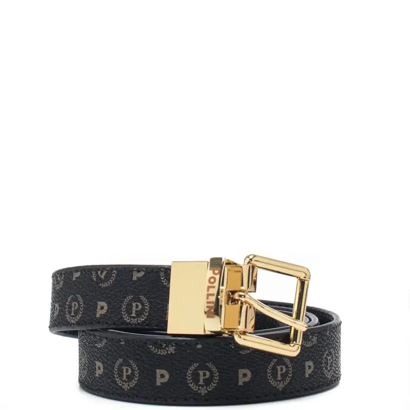 Pollini cintura donna con stampa heritage reversibile nero