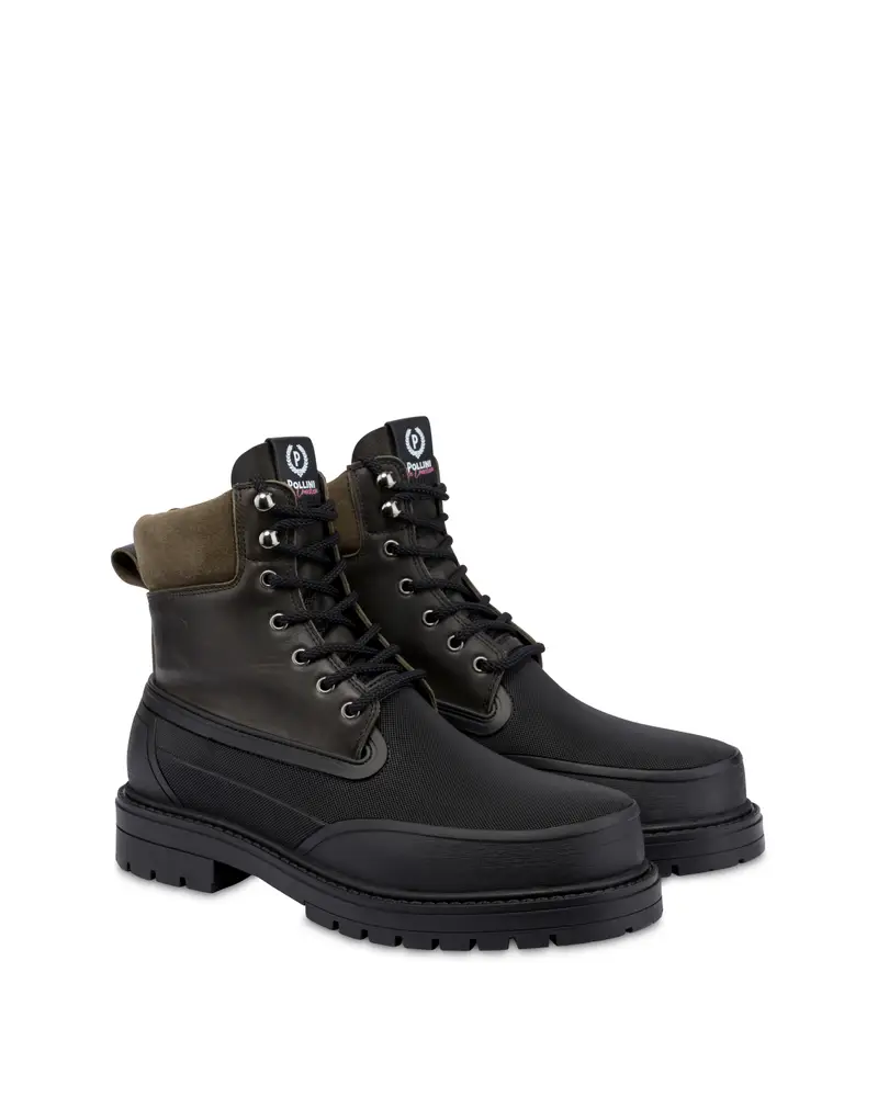 Combat Boot Ice Cracker in Vitello e Crosta MILITARE/MILITARE/NERO, Pollini Verde miniatura 2