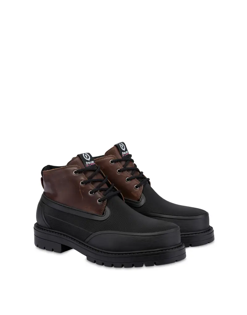 Combat Boot Ice Cracker in Vitello e Crosta T.MORO/NERO/NERO, Pollini Marrone miniatura 2