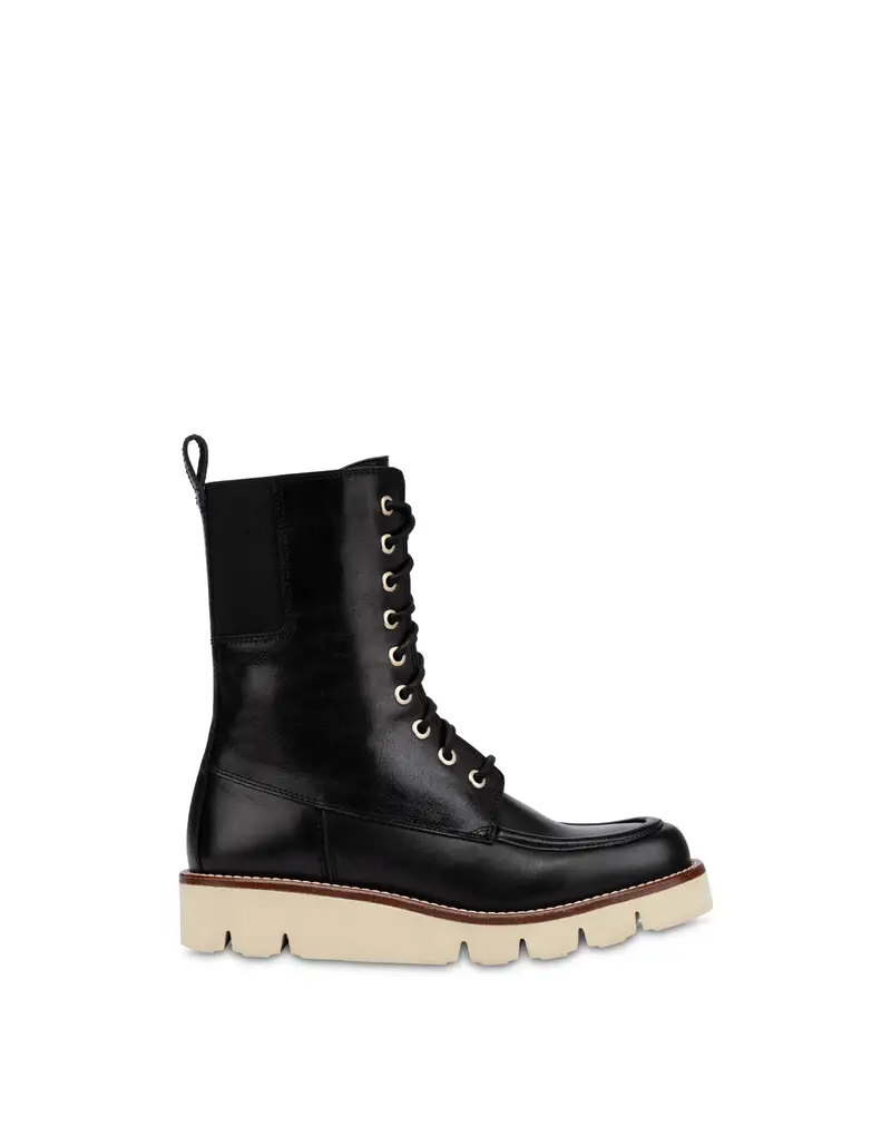 Combat Stivale Dublin in Vitello NERO, Pollini