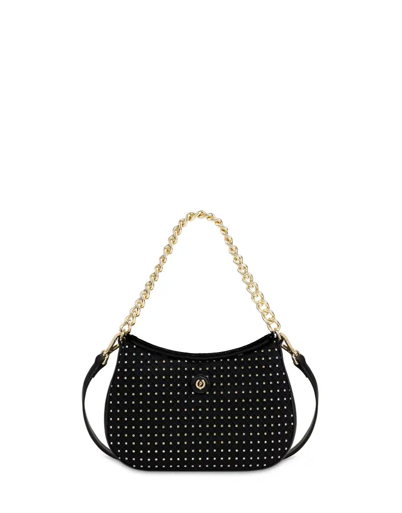 Crossbody Bag Bon Bon with Crystals NERO/NERO, Pollini