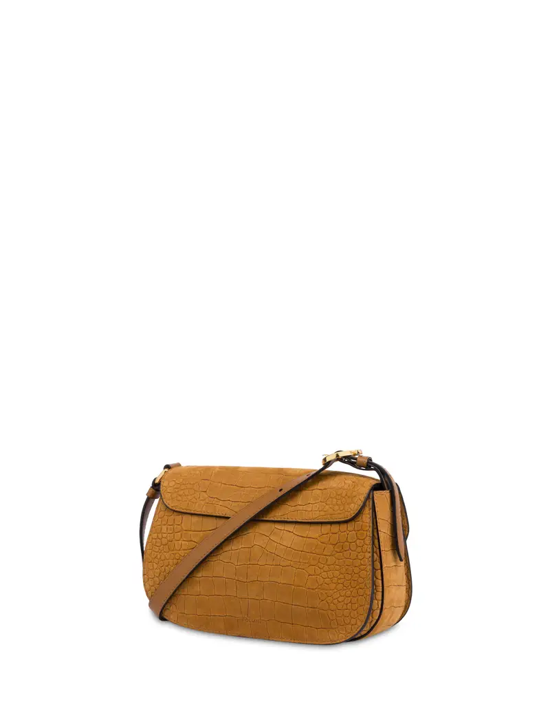 Crossbody Bag Fence in Nabuk stampa Cocco, Pollini Grigio miniatura 2