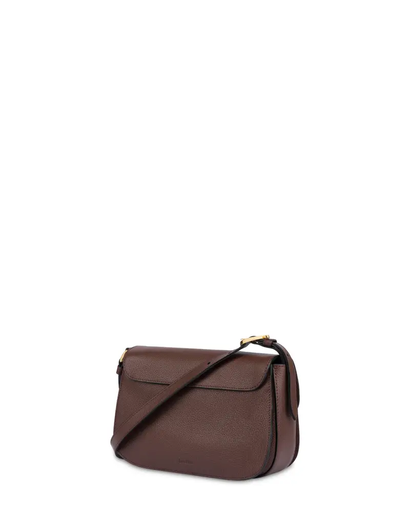 Crossbody Bag Fence in Vitello Bottalato TESTA DI MORO, Pollini Marrone miniatura 2