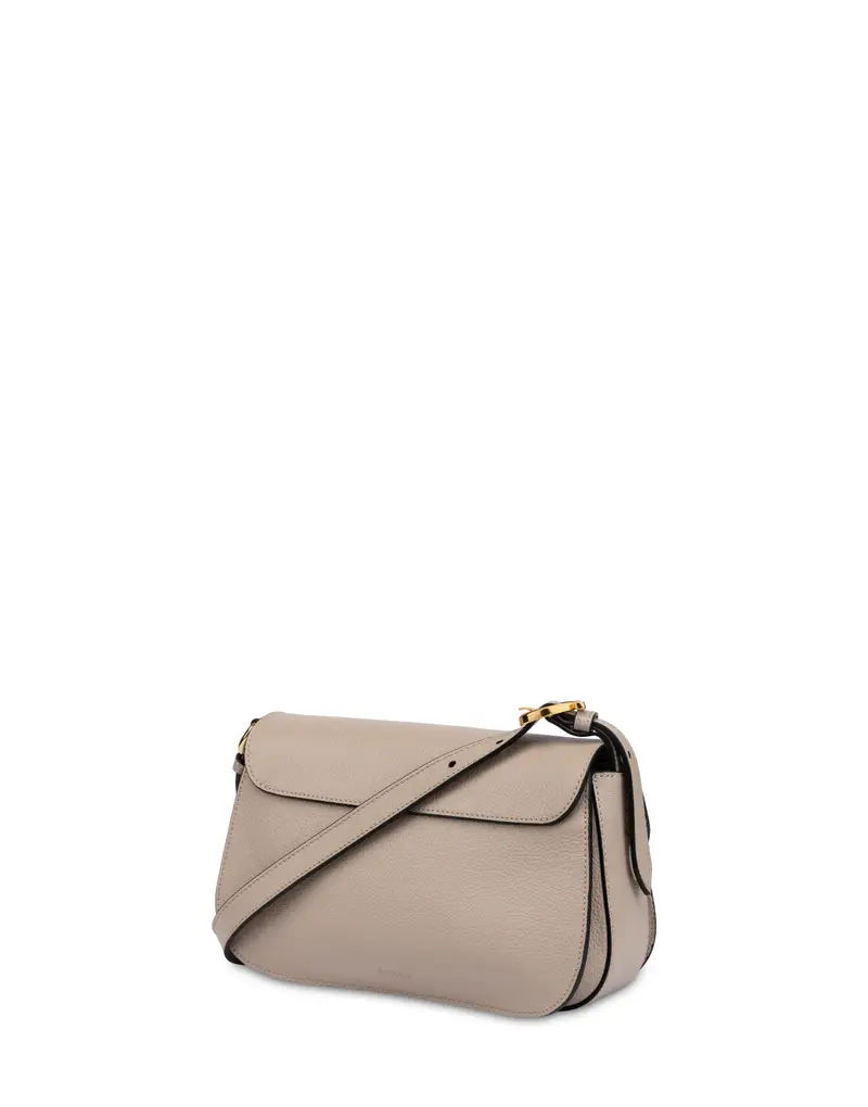 Crossbody Bag Fence in Vitello Granato, Pollini Beige miniatura 2