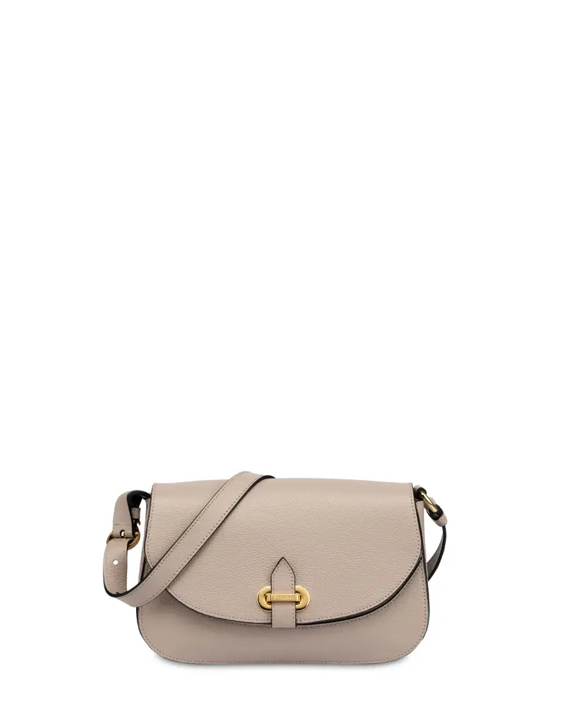 Crossbody Bag Fence in Vitello Granato , Pollini Beige