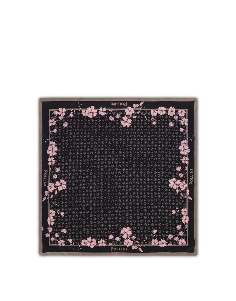 Foulard Heritage Marina Flower , Pollini Nero