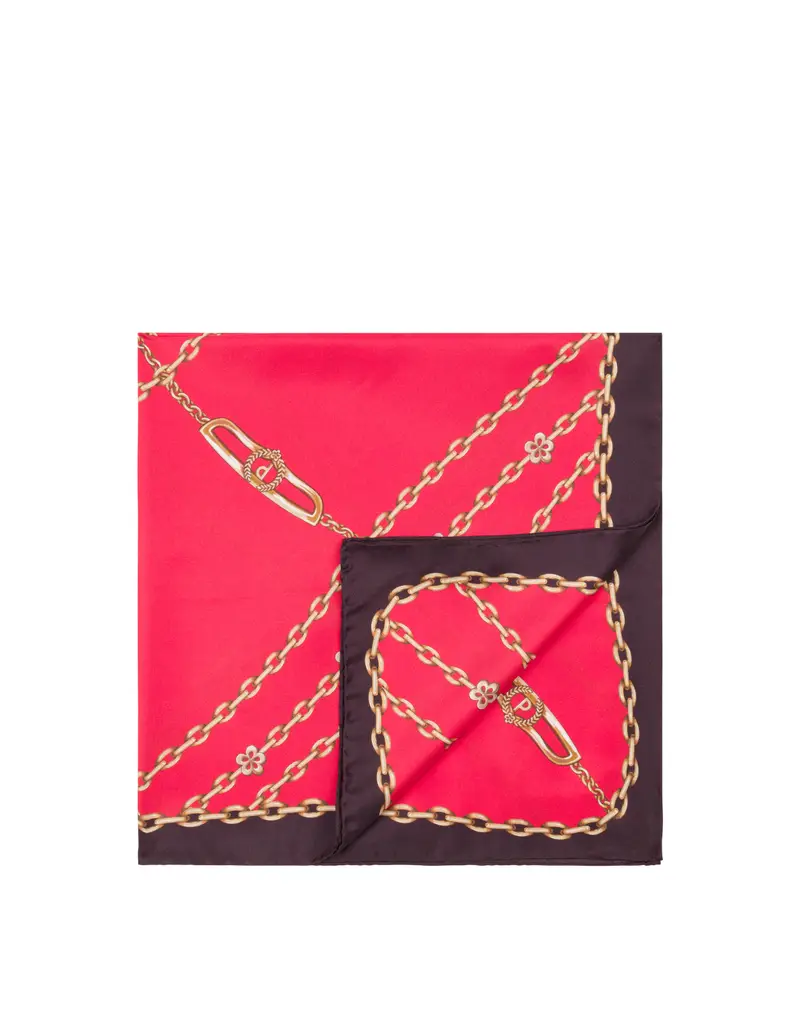 Foulard in seta con stampa catene NERO, Pollini miniatura 2