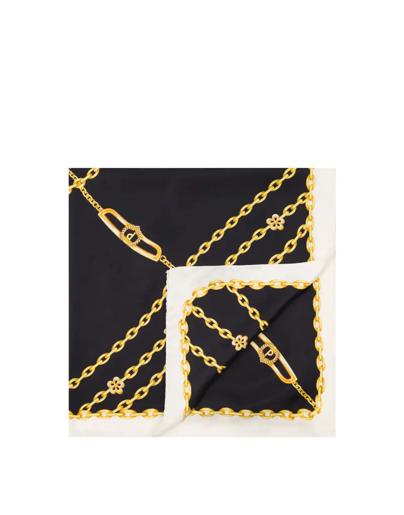 Foulard in seta con stampa catene PANNA, Pollini Bianco miniatura 2