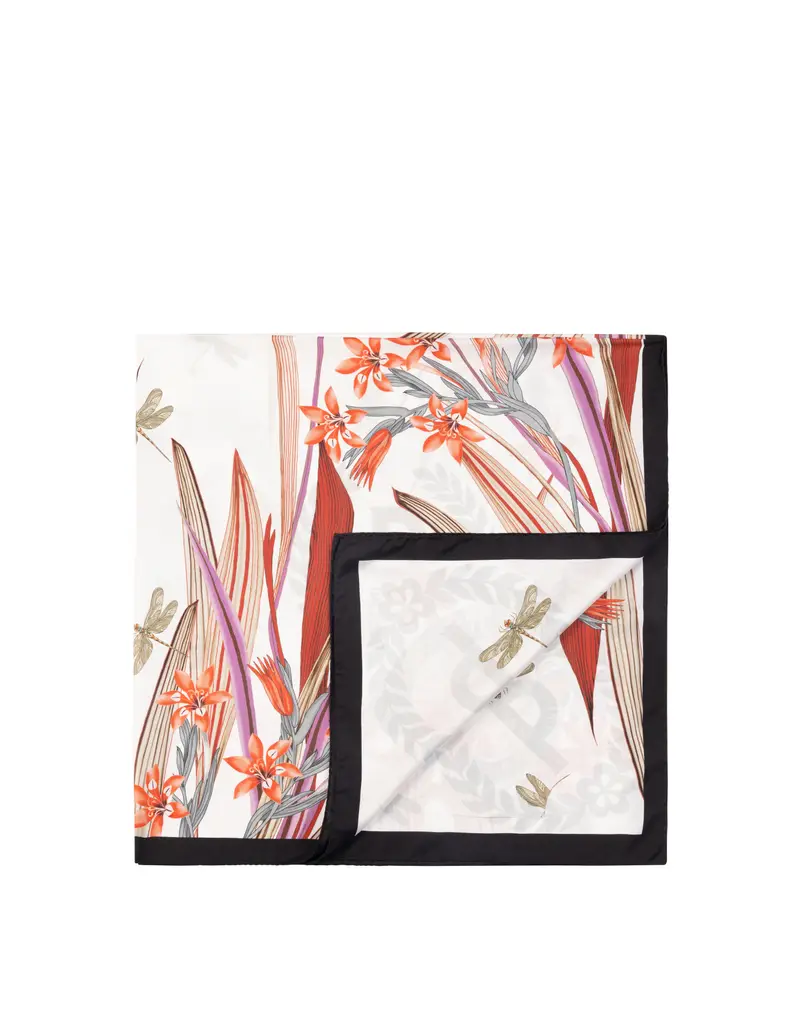 Foulard In Seta Con Stampa floreale NERO, Pollini