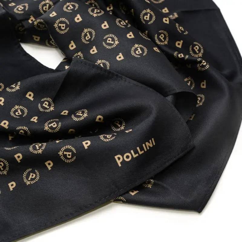 Pollini foulard quadrato donna con stampa heritage nero miniatura 2