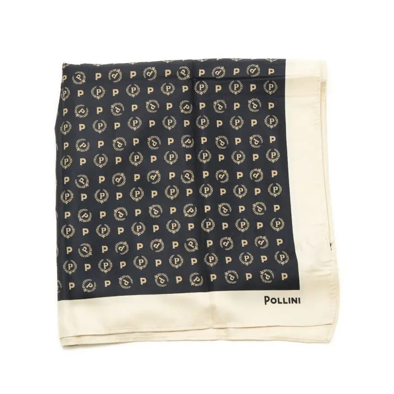 foulard quadrato donna con stampa heritage nero avorio