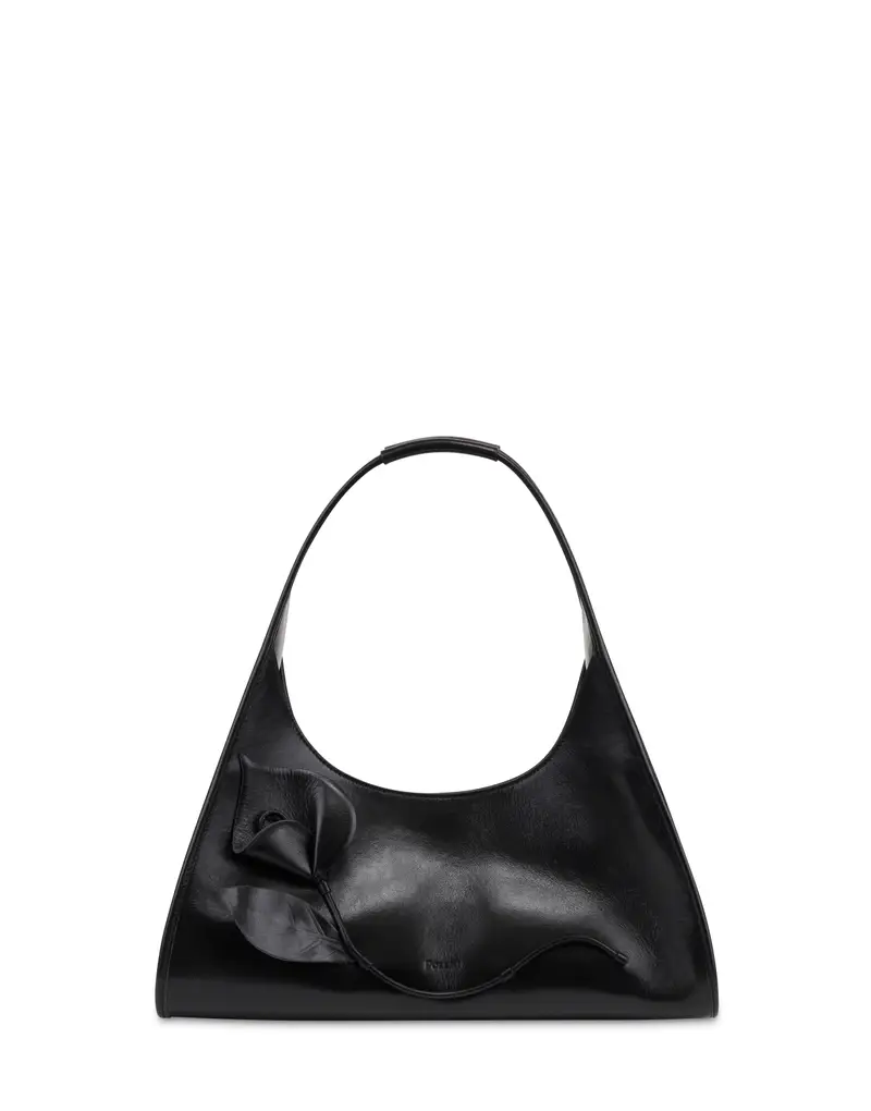 Hobo Bag Amonet In Vitello NERO, Pollini
