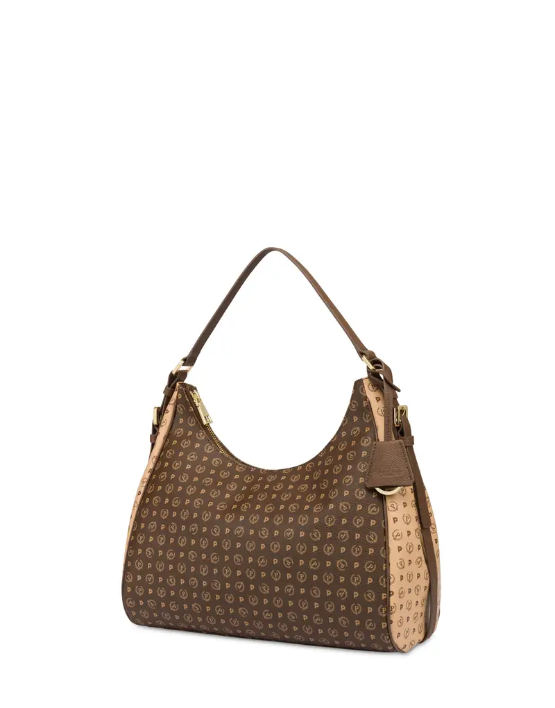 Hobo bag bicolor Heritage PVC MARRONE/CREMA/MARRONE, Pollini miniatura 2