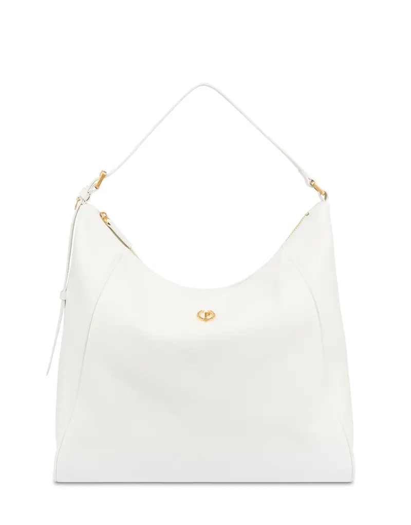 Hobo Bag Echos Real Leather AVORIO, Pollini Bianco