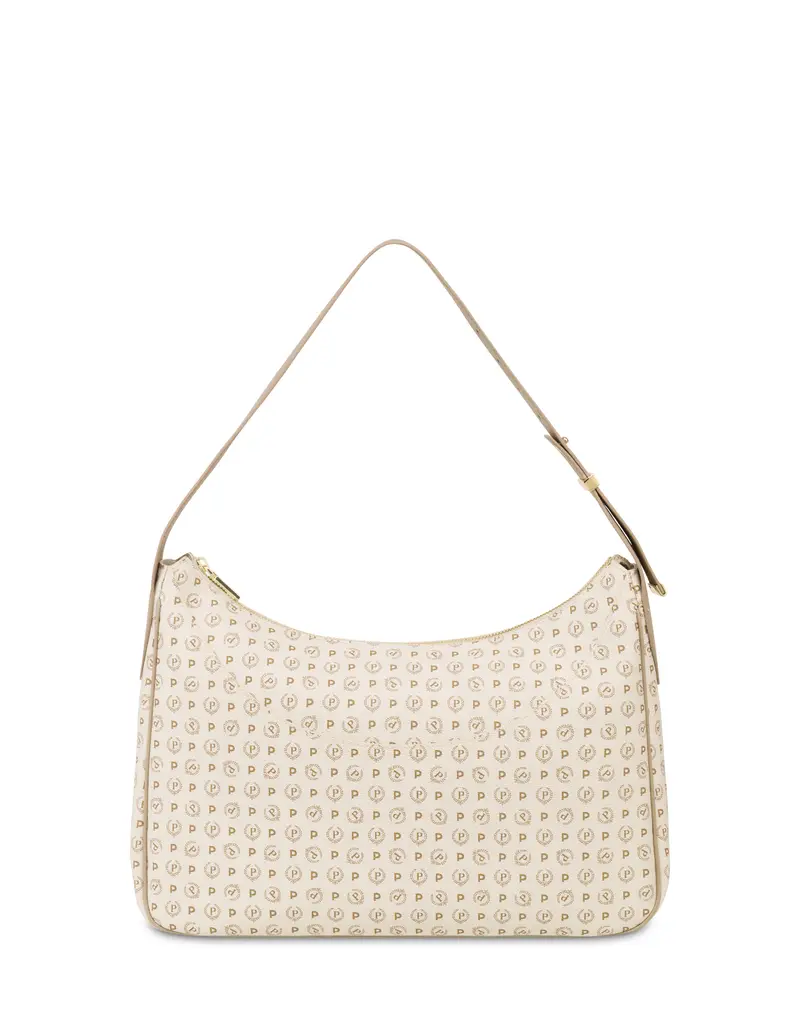 Hobo Bag Heritage in Soft Relief AVORIO/GHIACCIO, Pollini Bianco