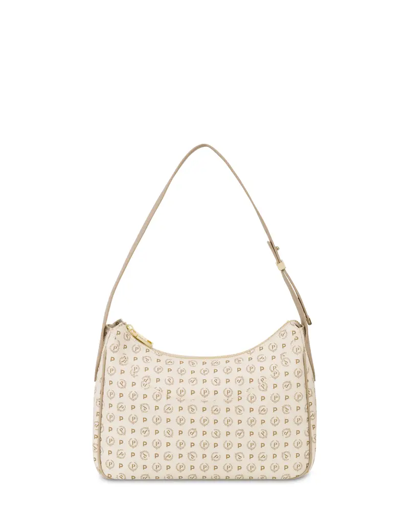 Hobo Bag Heritage in Soft Relief AVORIO/GHIACCIO, Pollini Bianco
