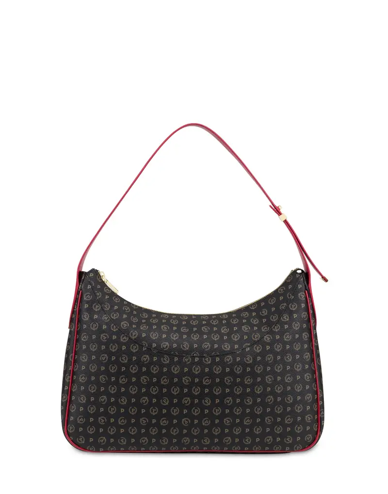 Hobo Bag Heritage in Soft Relief NERO/LACCA, Pollini