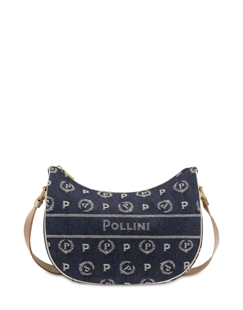Hobo Bag Heritage Marina in Denim BLU/AVORIO, Pollini