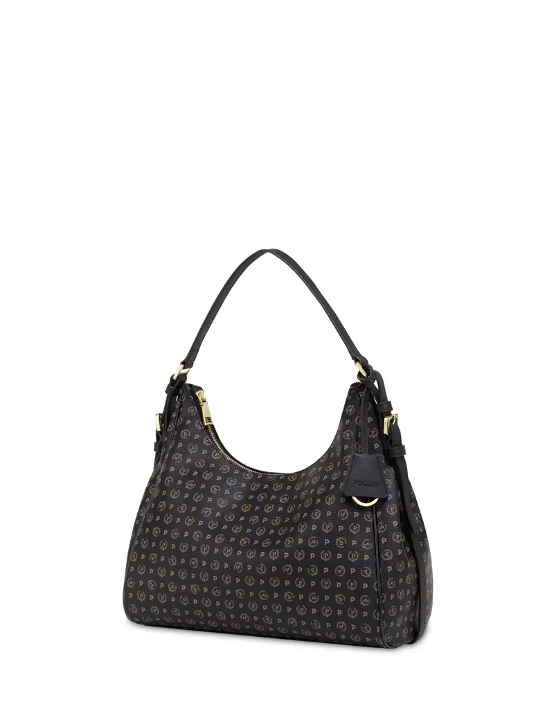 Hobo bag Heritage PVC NERO/NERO, Pollini miniatura 2