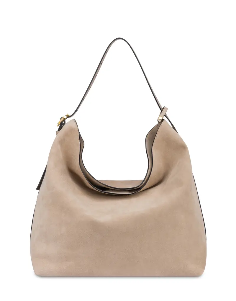 Hobo Bag Viktoria in Crosta TAUPE/TAUPE, Pollini Grigio