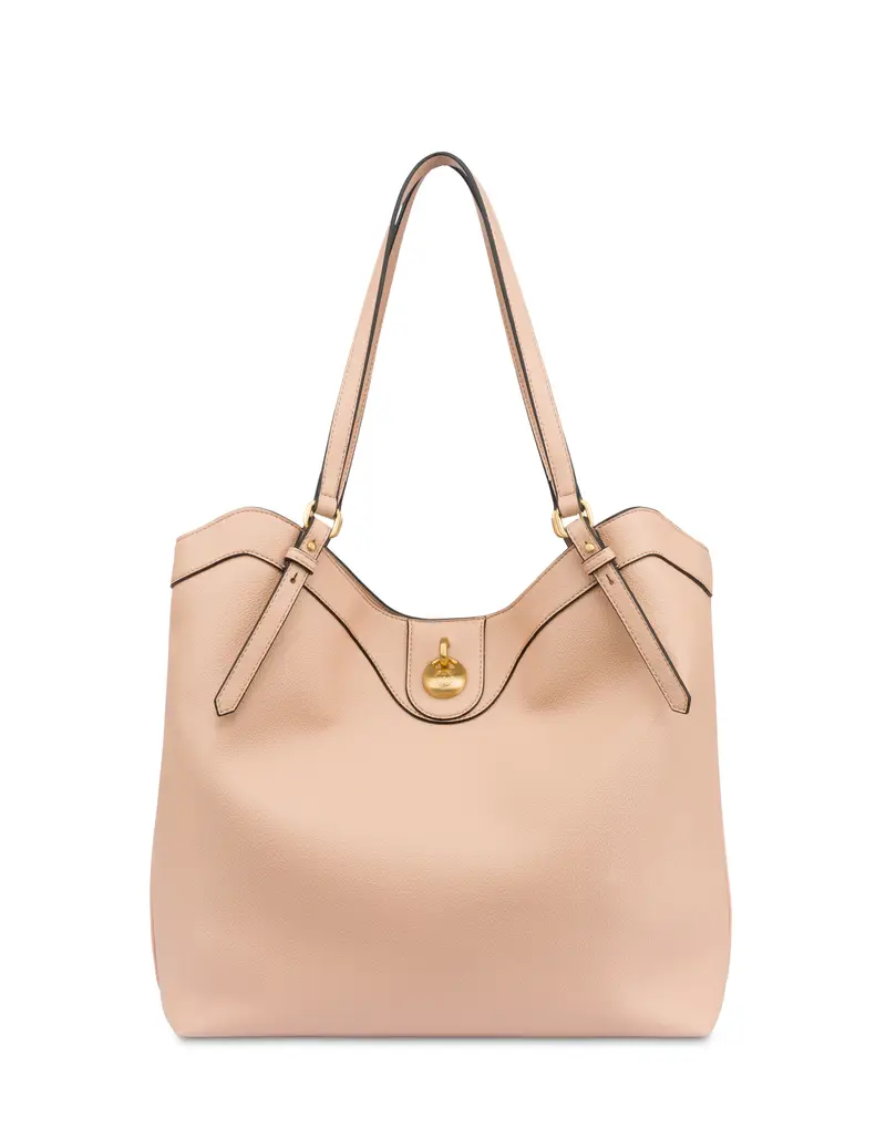 Hobo Drop Bag in faux leather NUDE, Pollini Bianco