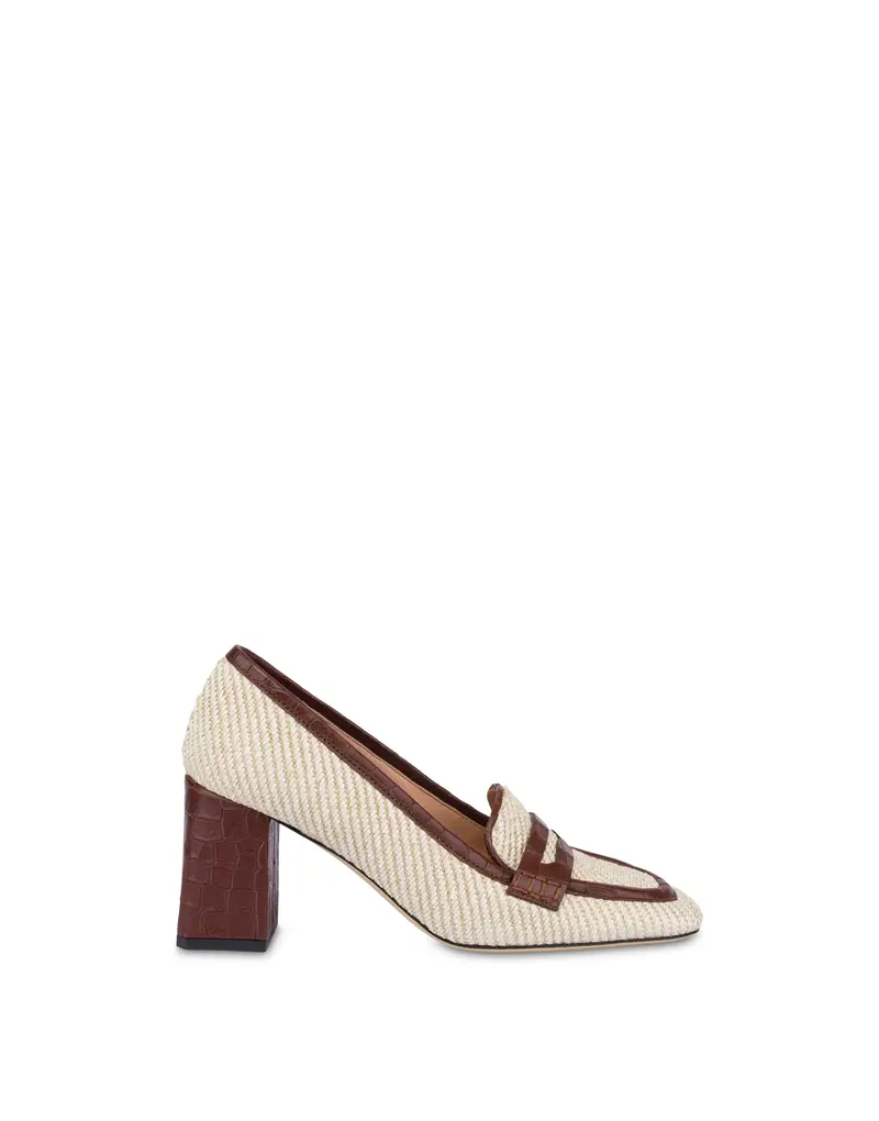 Loafer Camber Sand in Rafia NATURAL/LEGNO, Pollini Bianco