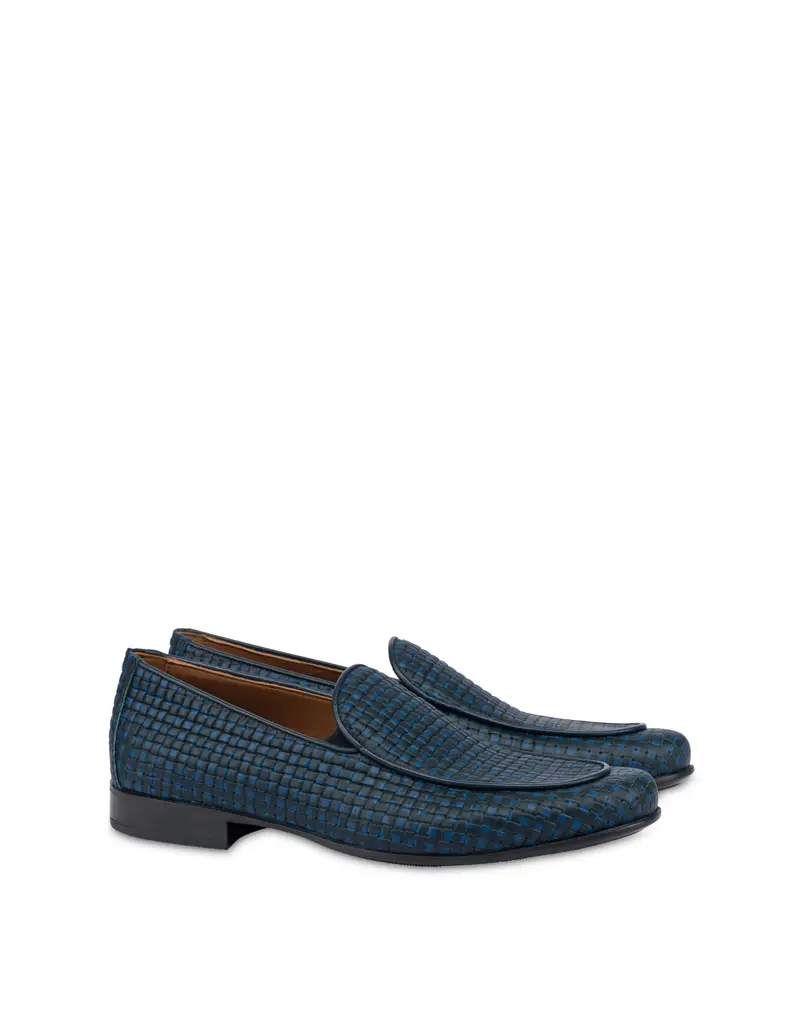 Loafer Summer Light in Vitello stampa Treccia BLU, Pollini miniatura 2