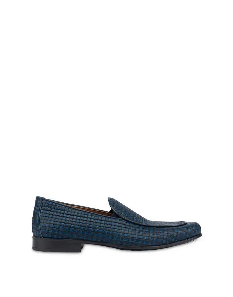 Loafer Summer Light in Vitello stampa Treccia BLU, Pollini