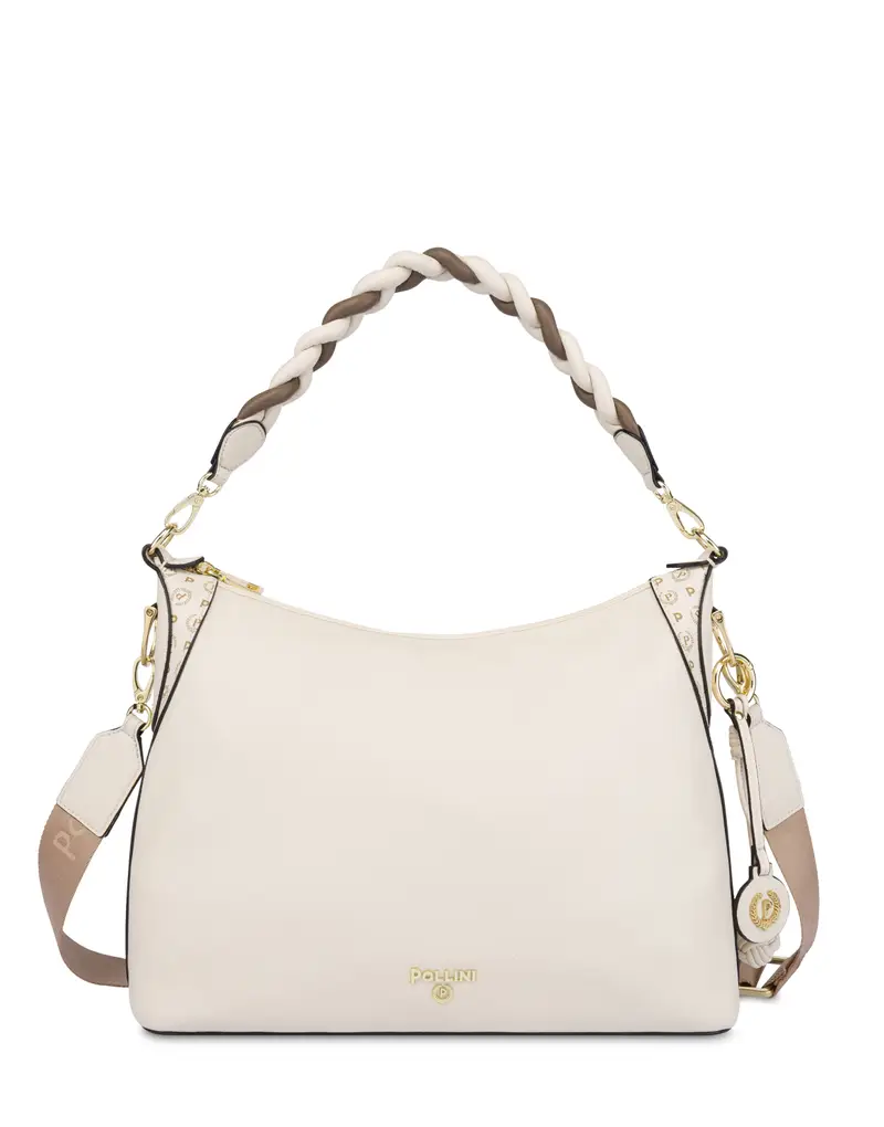Medium Double Handle Bag Charisma AVORIO/AVORIO/TAUPE, Pollini Bianco