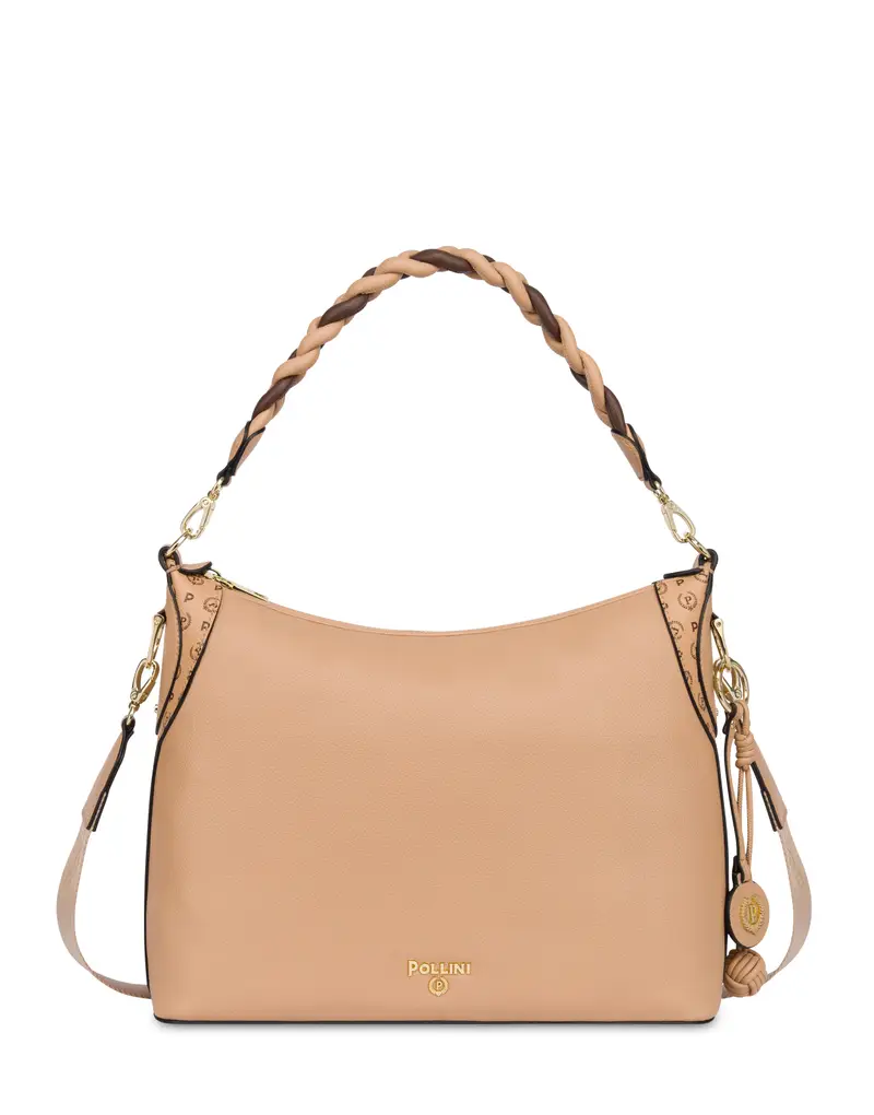 Medium Double Handle Bag Charisma CREMA/CREMA/MARRONE, Pollini Bianco