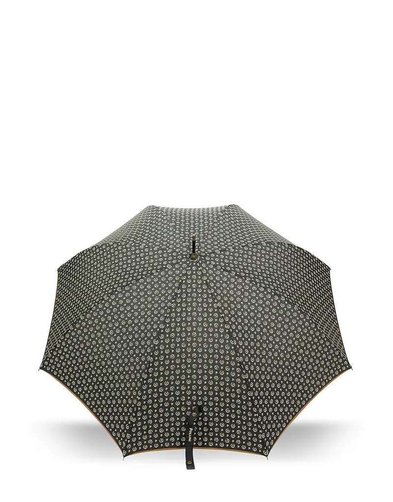 Ombrello Heritage Logo Classic NERO/MARRONE, Pollini