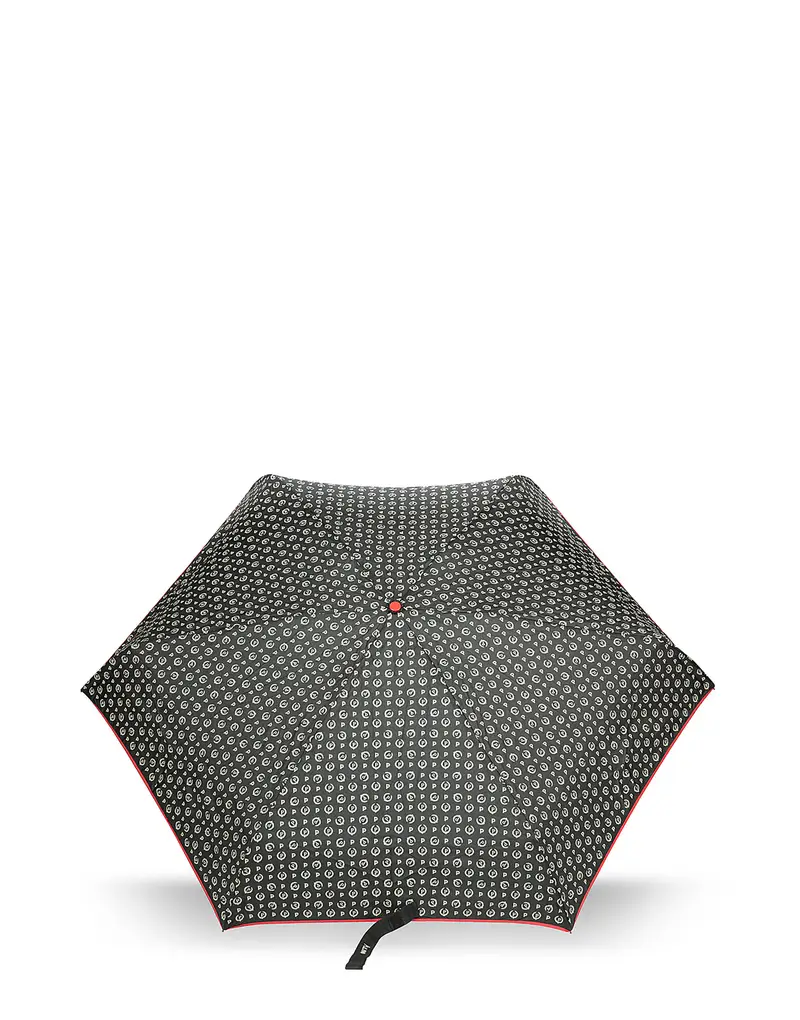 Ombrello mini Heritage Logo Classic NERO/ROSSO, Pollini