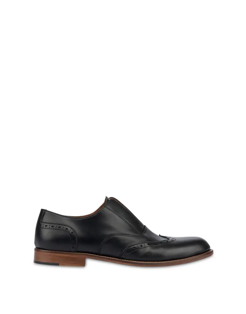 Oxford Slip On Flexy In Vitello NERO, Pollini