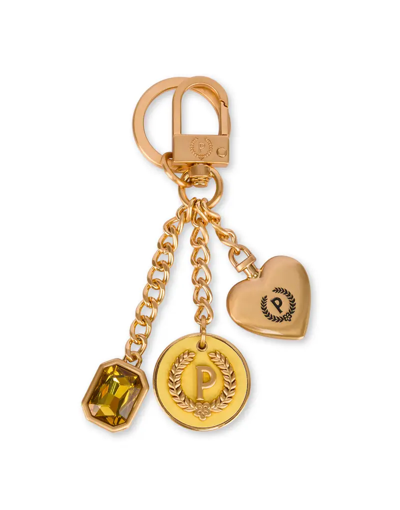 Portachiavi con charm gioiello ORO/GIALLO, Pollini Blu