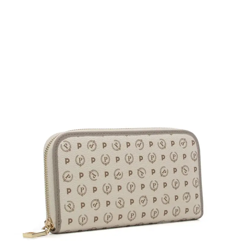 Pollini portafoglio grande donna con cerniera e stampa heritage avorio ghiaccio miniatura 2
