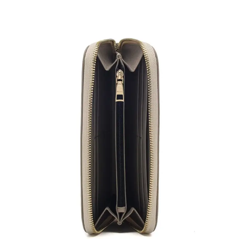 Pollini portafoglio grande donna con cerniera e stampa heritage avorio ghiaccio miniatura 3