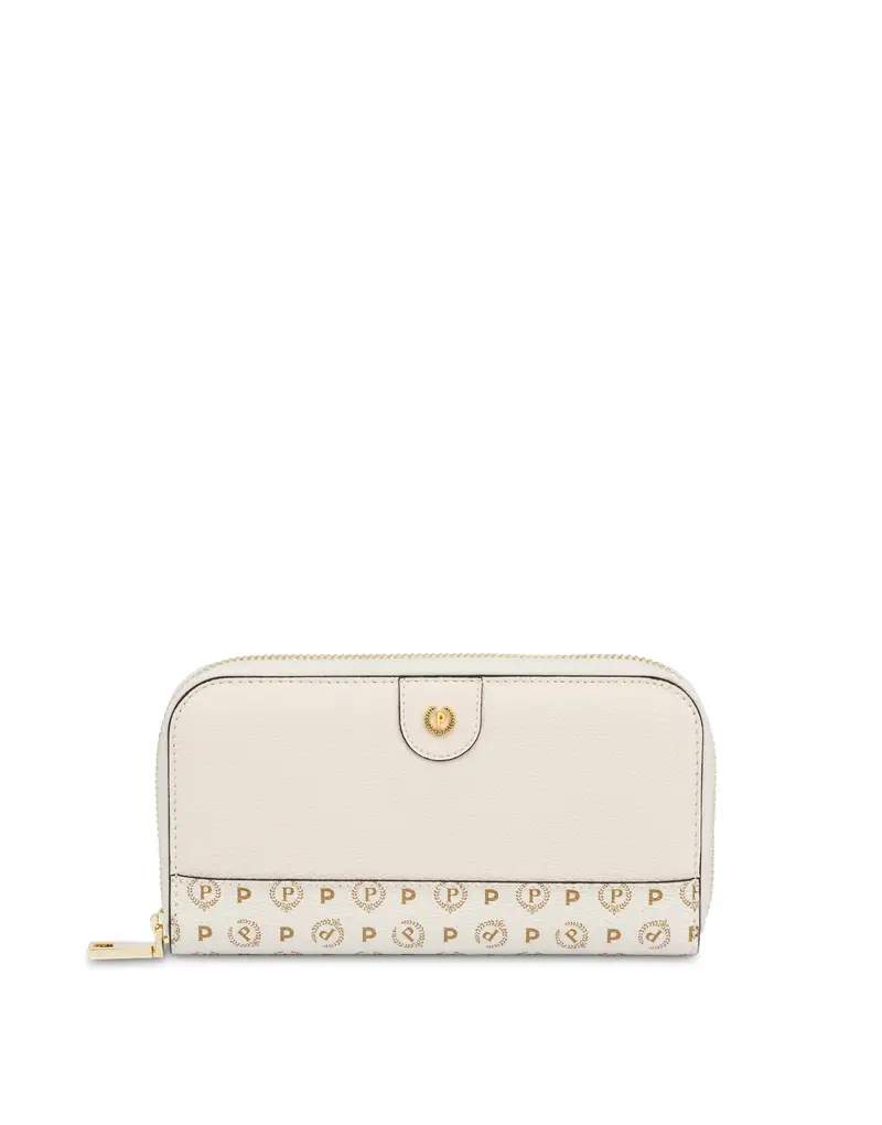 Portafoglio Zip Around AVORIO/AVORIO/TAUPE, Pollini Bianco