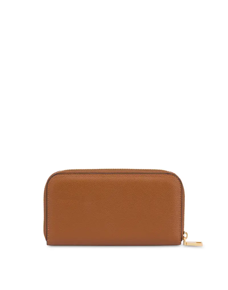 Portafoglio zip around CUOIO, Pollini Beige miniatura 2