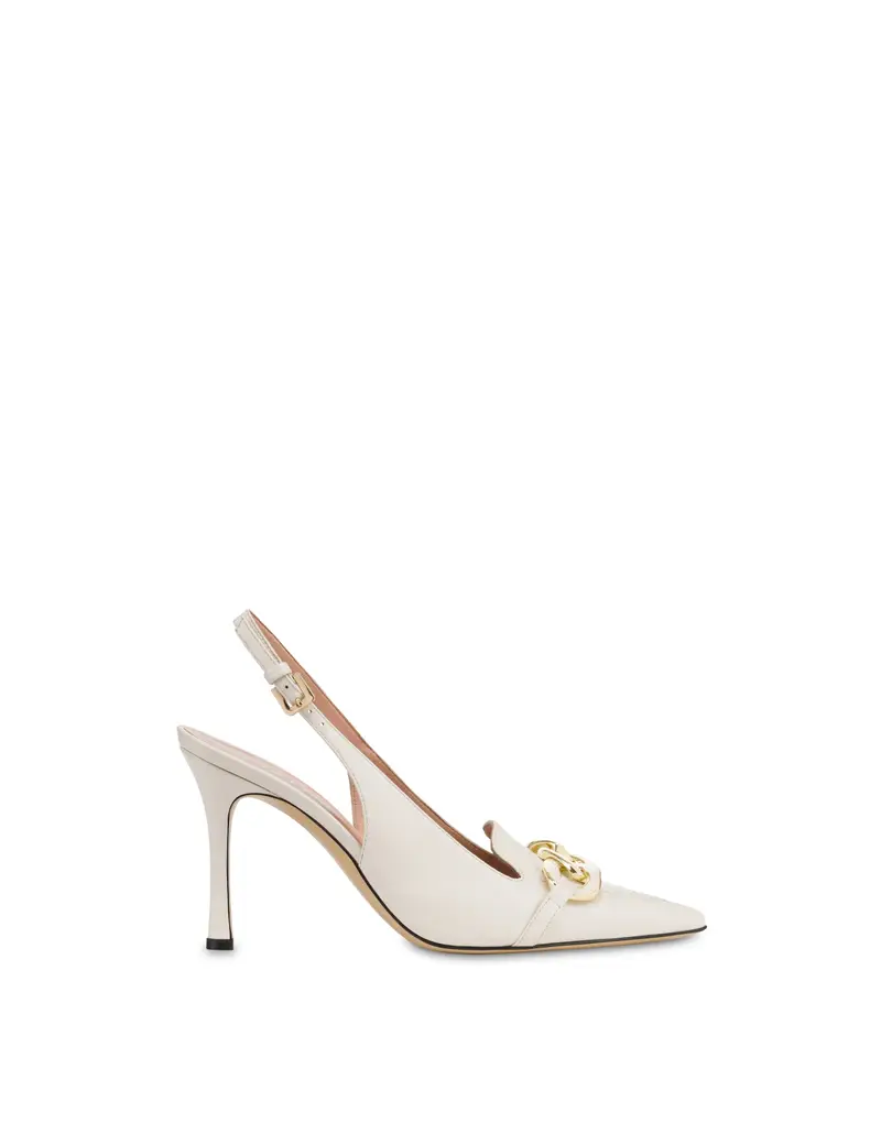 Pump Chain Light in Vitello CRISTALLO, Pollini Bianco