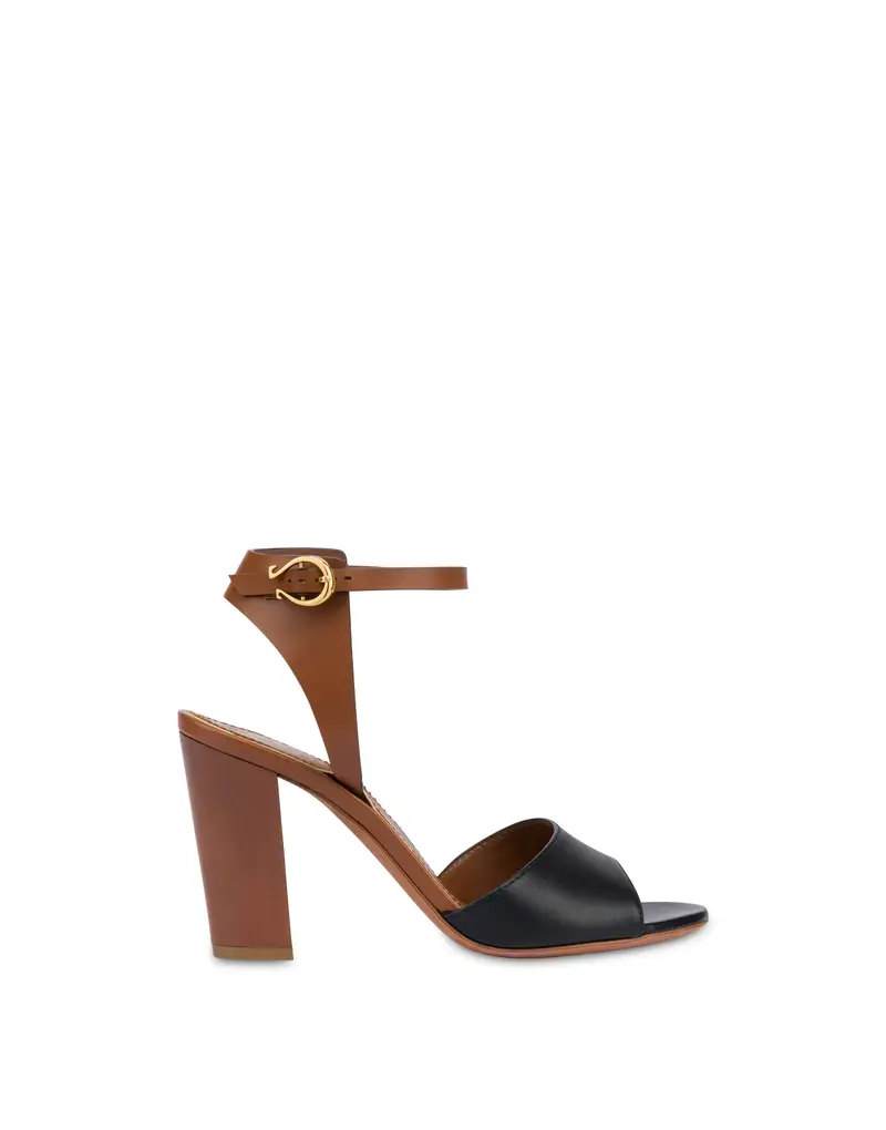 Sandal Rider Bicolor NERO/CUOIO, Pollini