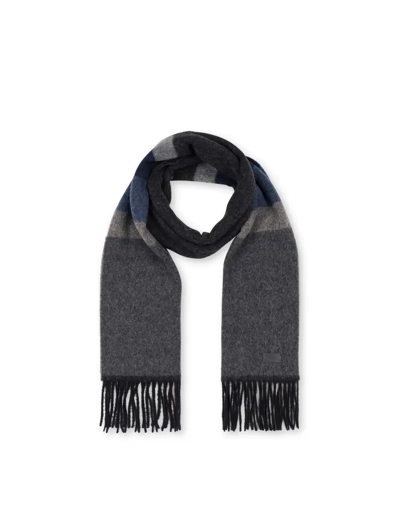Sciarpa in lana a righe GRIGIO, Pollini Nero miniatura 2