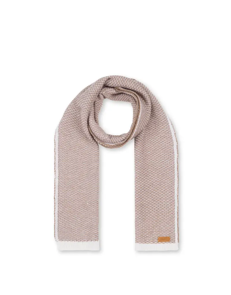 Sciarpa in lana con trama a contrasto BEIGE, Pollini Bianco miniatura 2