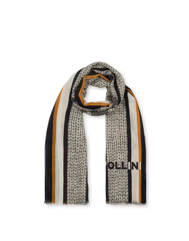 Sciarpa in lana fantasia pied de poule GRIGIO, Pollini miniatura 2