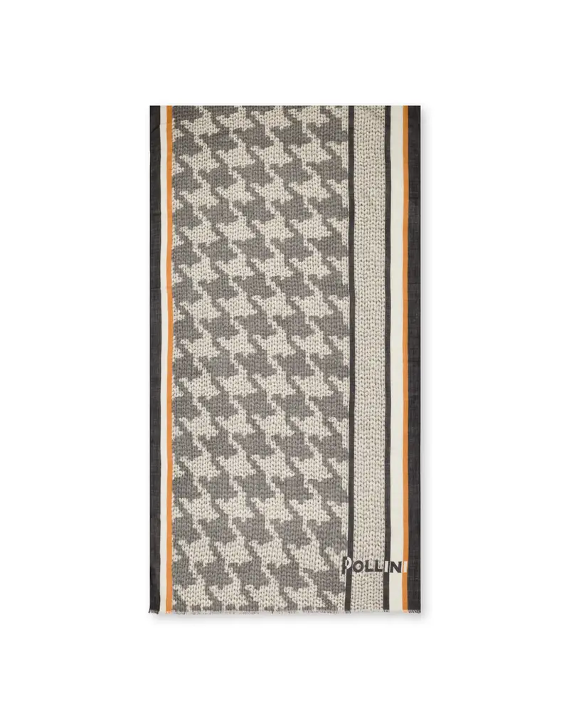 Sciarpa in lana fantasia pied de poule GRIGIO, Pollini