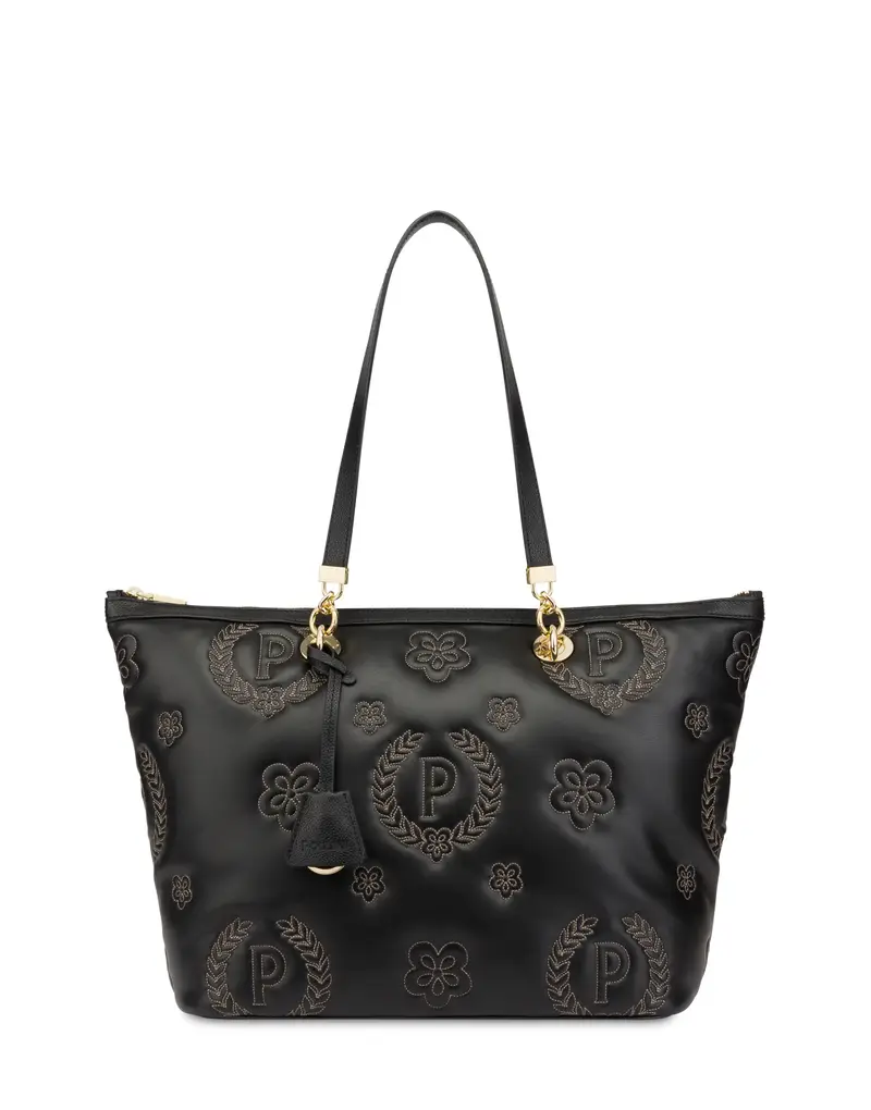 Shopping bag con manici intercambiabili Puffy Heritage NERO/NERO/NERO, Pollini
