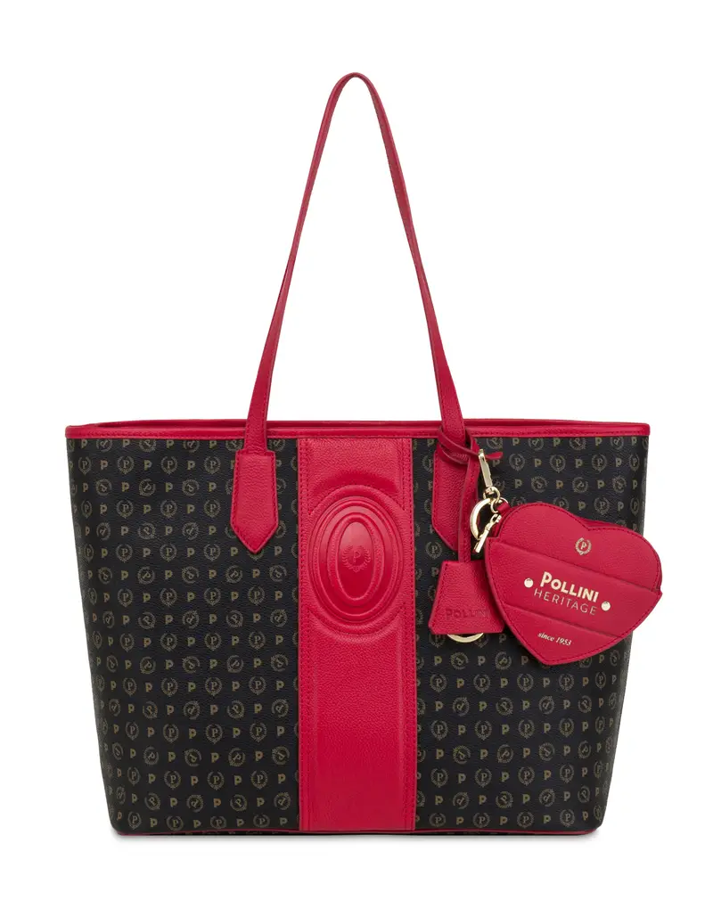 Shopping bag Heritage 70 NERO/ROSSO., Pollini