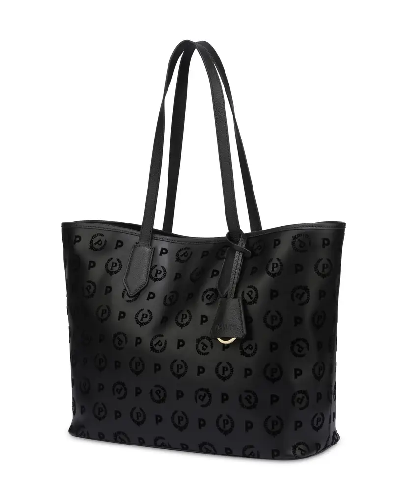 Shopping bag Heritage Flock NERO/NERO, Pollini miniatura 2